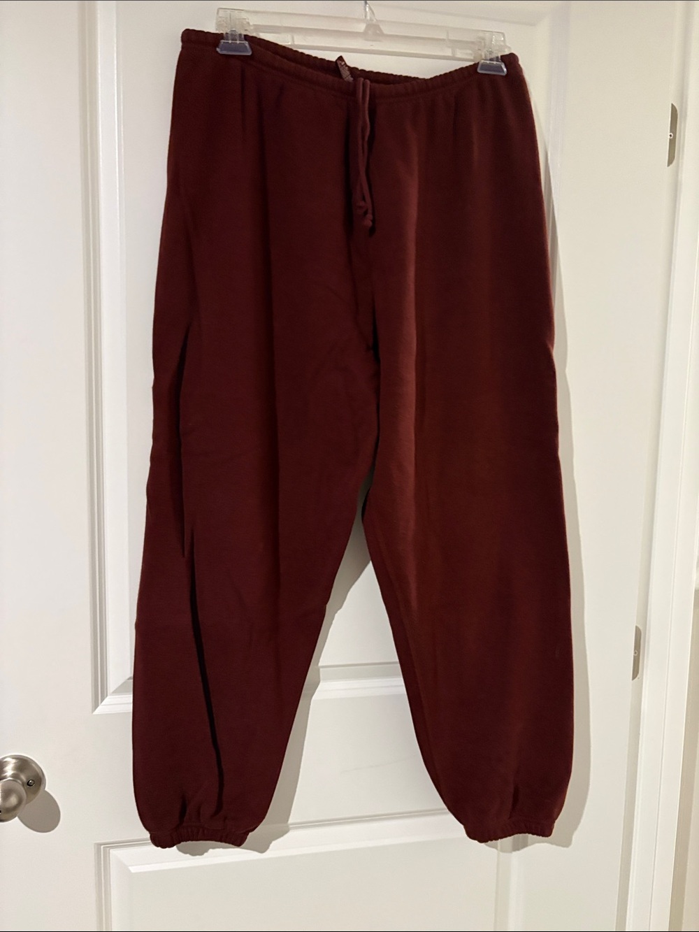 SKIMS Maroon Drawstring Jogger Pants